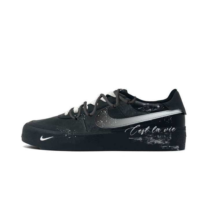 Nike Nike Court Shot Meteor Breathable Low top Skateboard Shoes Men's Black