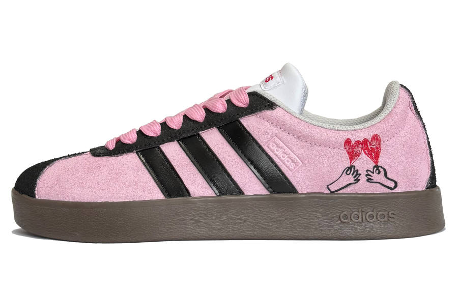 Adidas Adidas Neo VL Court Lifestyle Two Way Commitment Cushioning Lightweight Low top Skateboard Shoes Unisex Black Pink