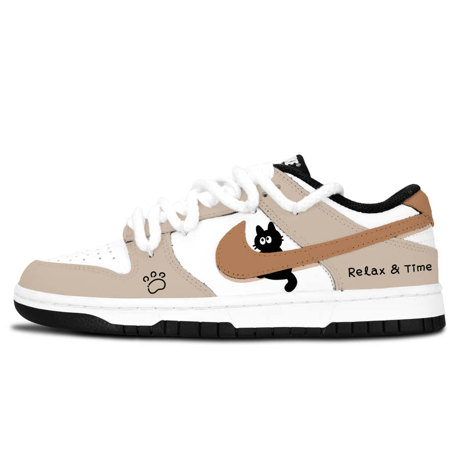 Nike Nike Dunk Black White, Meihua Time Abrasion Resistant Abrasion Resistant Low top Skateboard Shoes Unisex Brown