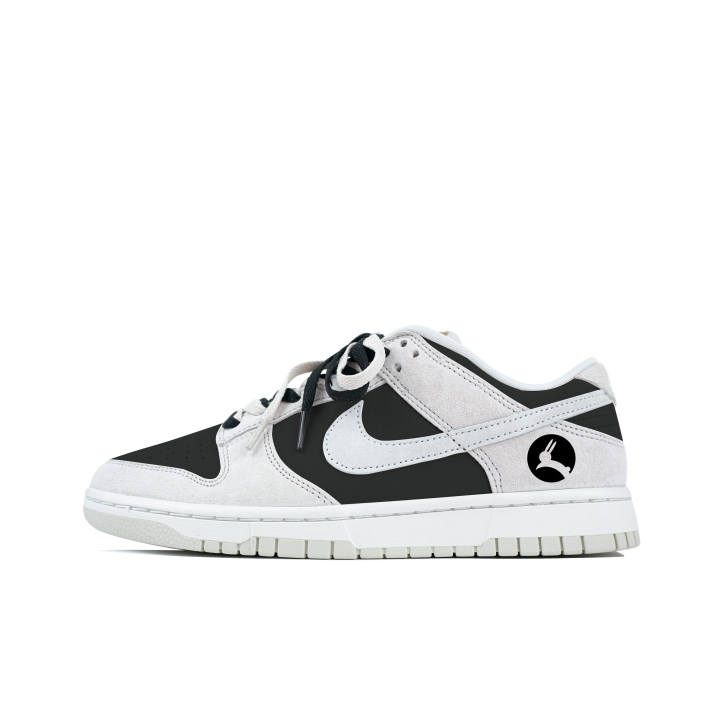 Nike Nike Dunk Low JiZhi, Light Custom Suede Low top Skateboard Shoes Men's Black White