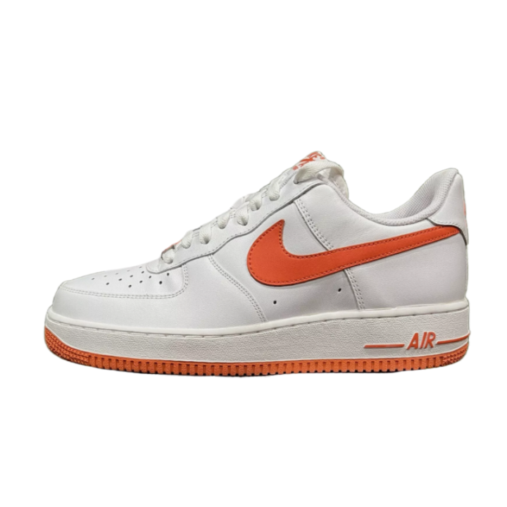Nike Nike Air Force 1 Slip Resistant Abrasion Resistant Low top Skateboard Shoes Men's Orange White