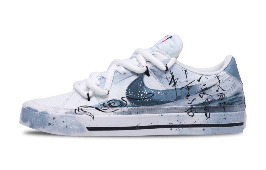 Nike Nike Court Legacy Ink Fragrance And Brush Rhythm Slip Resistant Abrasion Resistant Low top Skateboard Shoes Men's