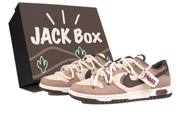 Nike Nike Dunk RISK Ruins Of Doomsday Box Slip Resistant Low top Skateboard Shoes Unisex White Brown