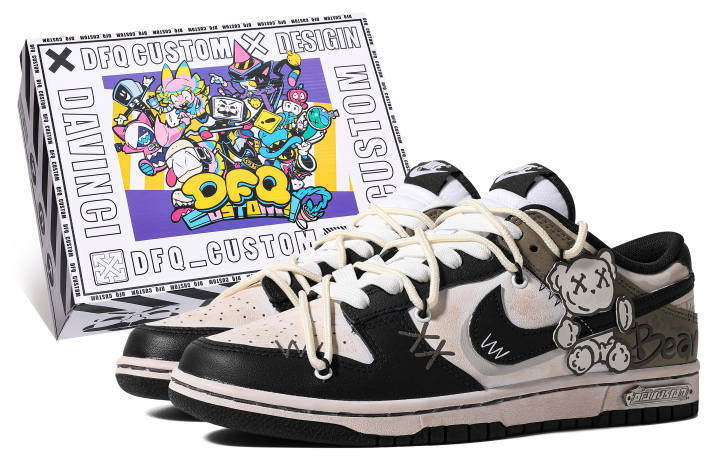 Nike Nike Dunk Leather Abrasion Resistant Balance Low top Skateboard Shoes Men's Black Brown