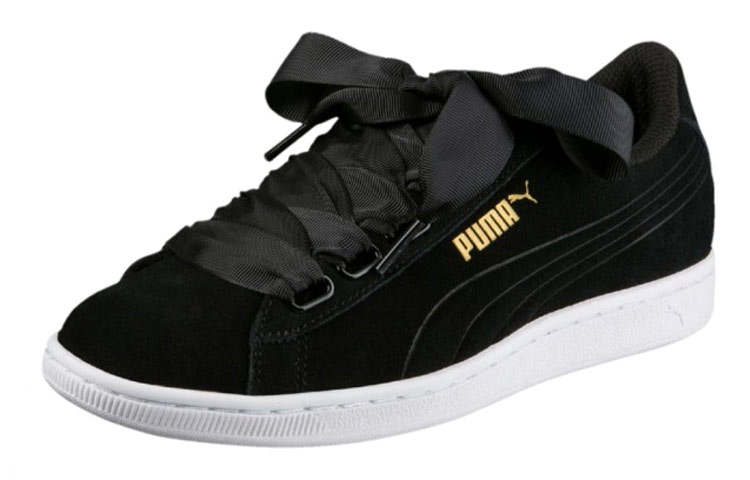 PUMA Vikky Ribbon Low top Skateboard Shoes Women's Black