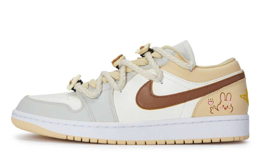 Jordan Jordan Air Jordan 1 Skateboard Shoes Women's Low Top Yellow/Gray