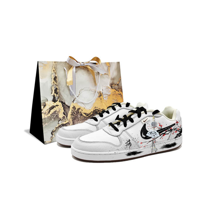 Nike Nike EBERNON Treading Snow To Seek Plum Blossom Part 2 Cushioning, Wear Resistant Low top Skateboard Shoes Men's