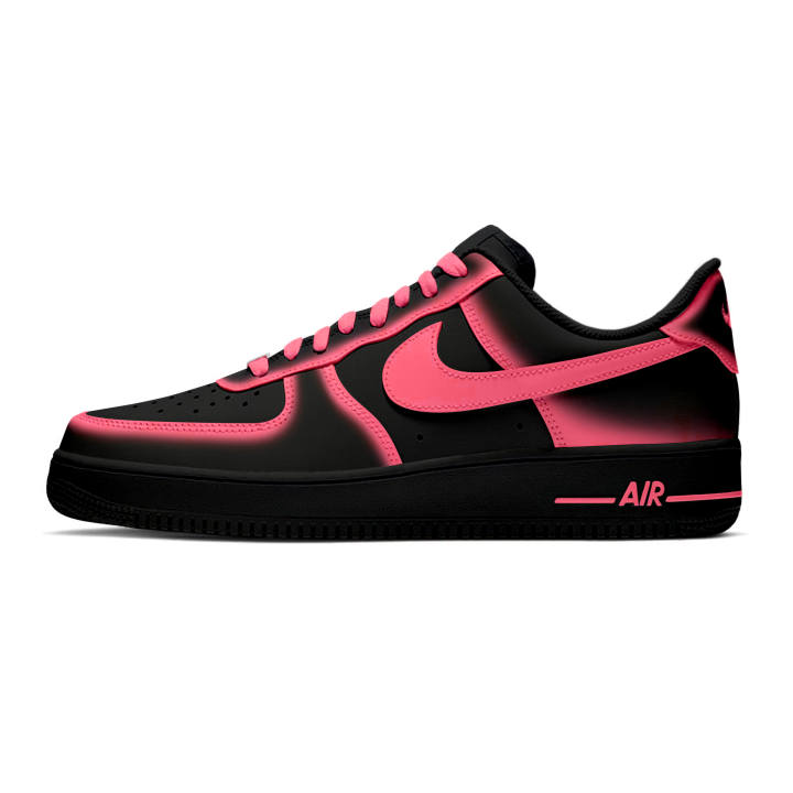 Nike Nike Air Force 1 Abrasion Resistant Abrasion Resistant Low top Skateboard Shoes Unisex Black Pink