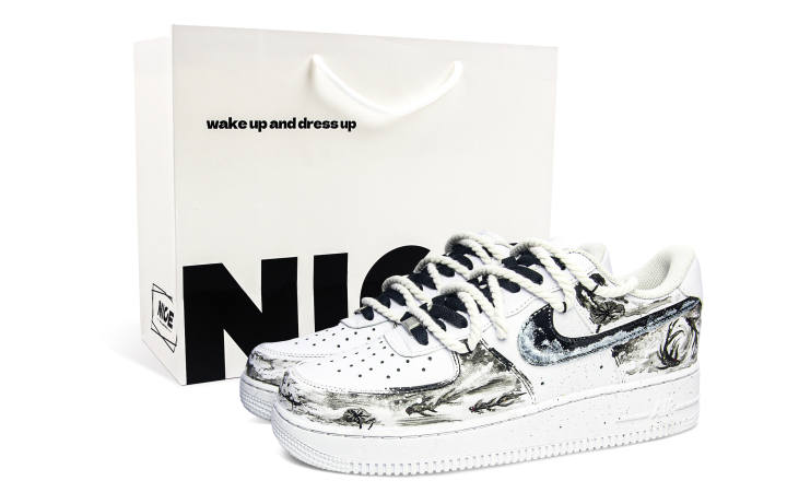 Nike Nike Air Force 1 Abrasion Resistant Abrasion Resistant Low top Skateboard Shoes Unisex Black White