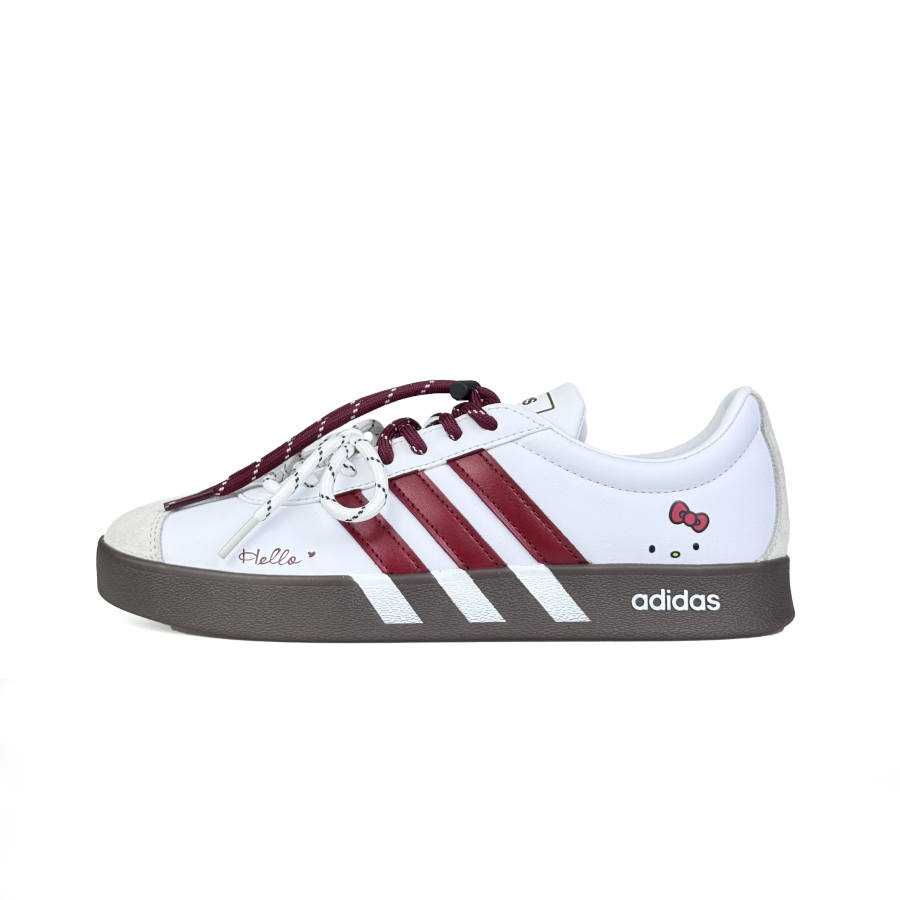 Adidas Adidas VL COURT 2.0 Lucky Kitten Abrasion Resistant Low top Skateboard Shoes Unisex Red