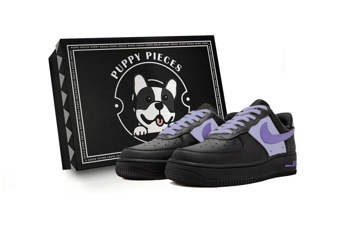 Nike Nike Air Force 1 Casual, Special Shoe Box, Xiaxia Taro Low top Skateboard Shoes Unisex Black