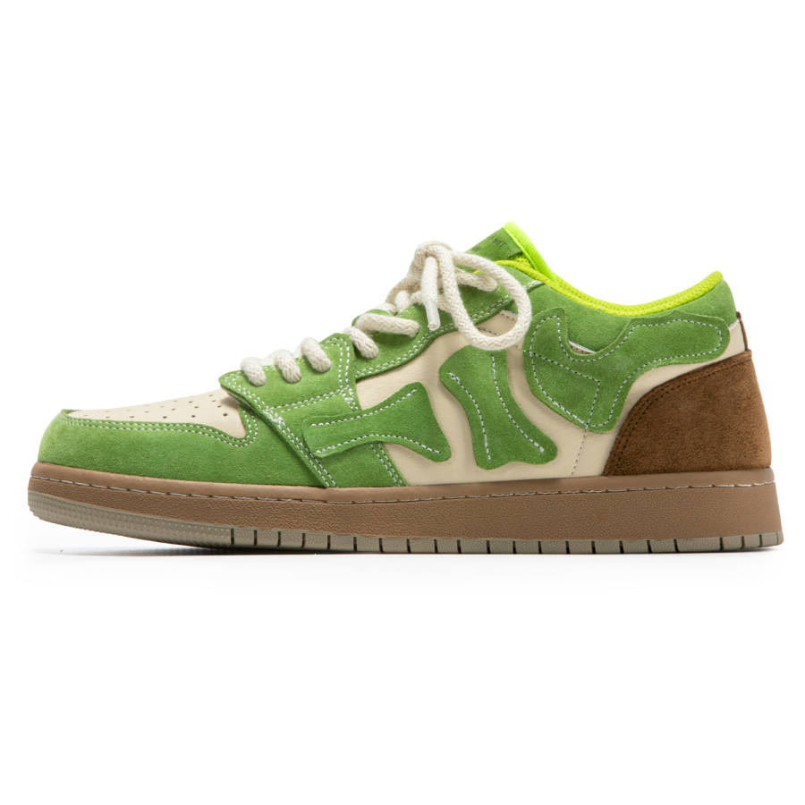 SENGUOGUO Cushioning, Wear Resistant Low top Skateboard Shoes Unisex Green Brown