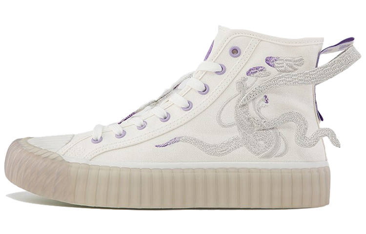 Kappa Artist Collaboration Coverage Slip Resistant High top Skateboard Shoes Unisex White