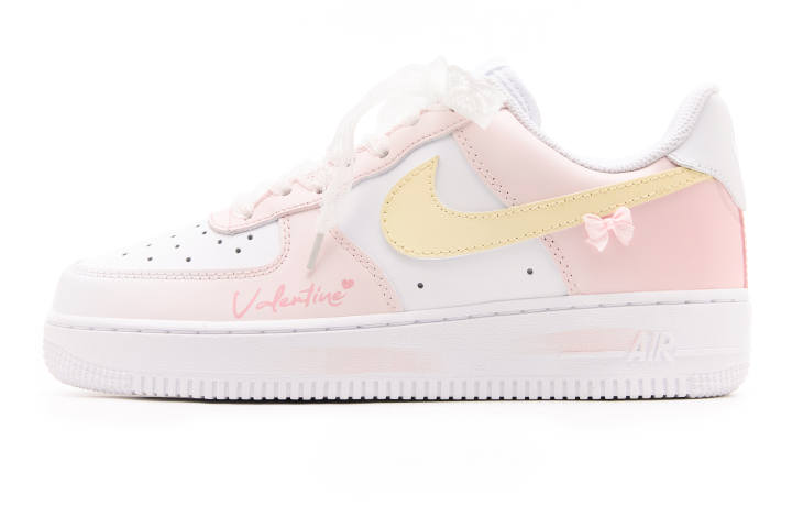 Nike Nike Air Force 1 Slip Resistant Abrasion Resistant Low top Skateboard Shoes Unisex Pink