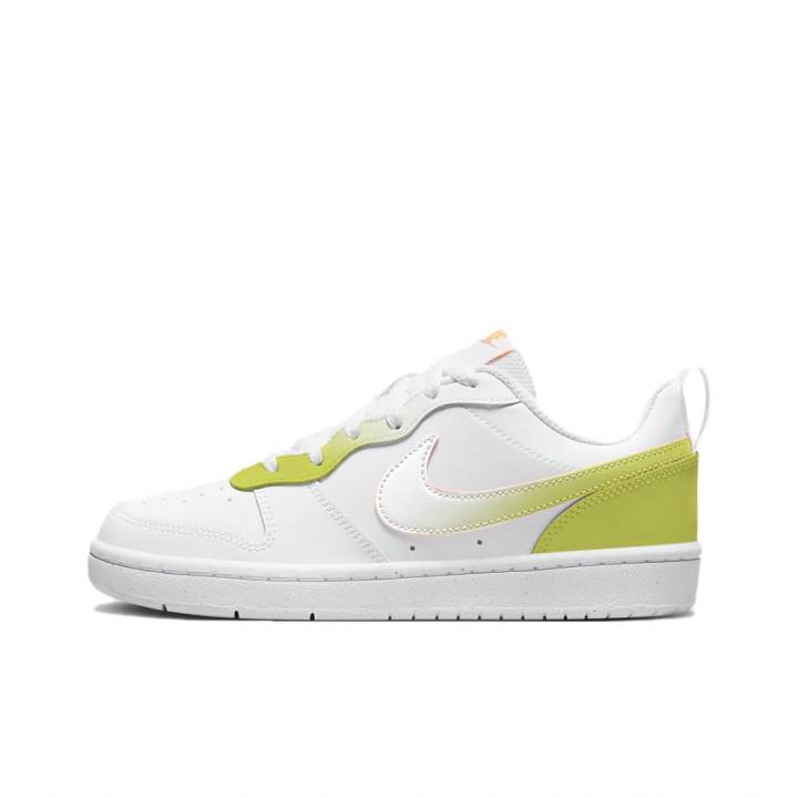 Nike Nike Rainbow Girlish Avocado Leather Low top Skateboard Shoes GS White Green
