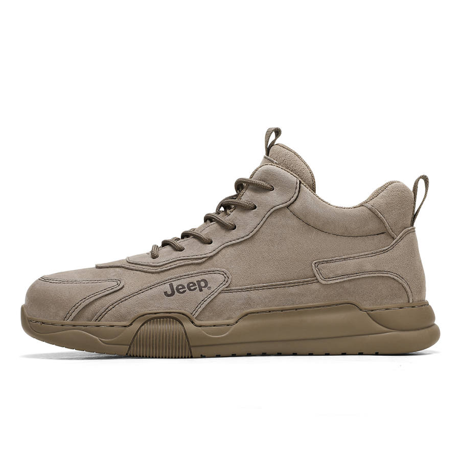 Jeep Pigskin Cushioning Abrasion Resistant Lightweight Height Increasing High top Skateboard Shoes Men's