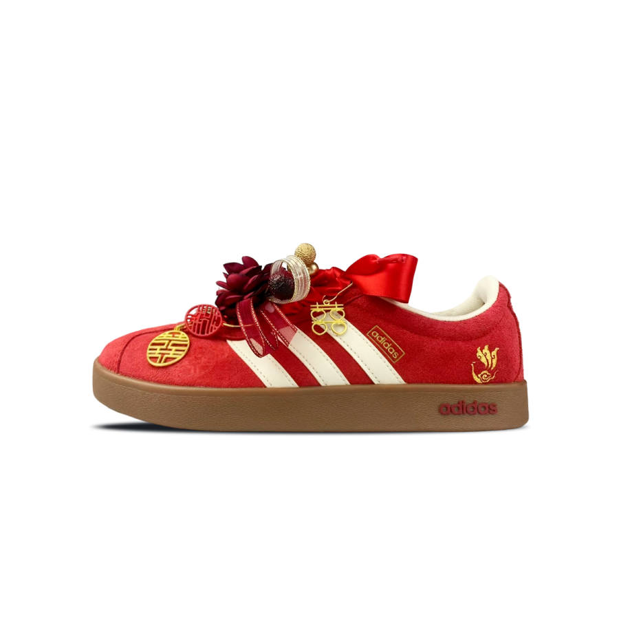 Adidas Adidas Vl Court Classic BNK Auspicious Dragon And Phoenix Abrasion Resistant Low top Skateboard Shoes Women's