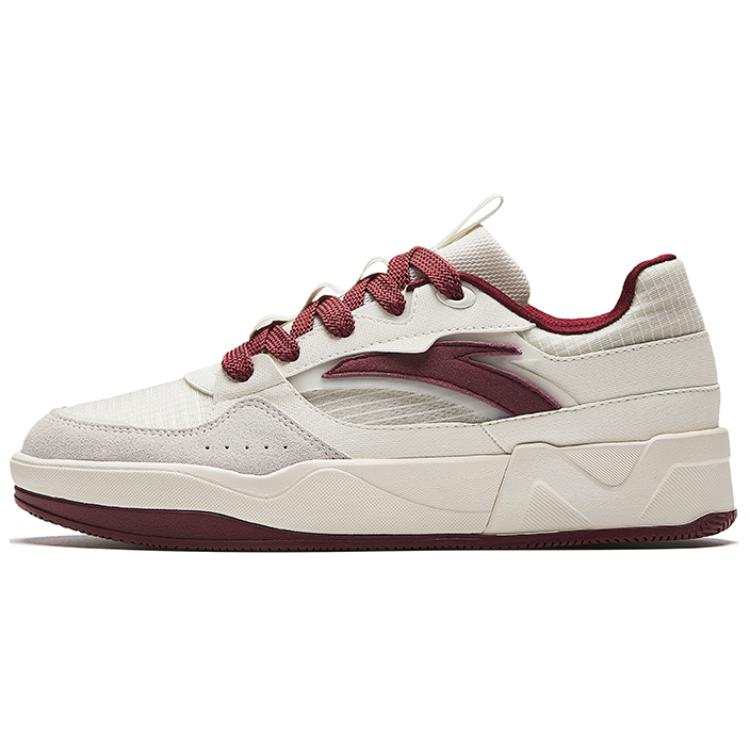 Anta Slip Resistant Abrasion Resistant Low top Skateboard Shoes Women's White Red