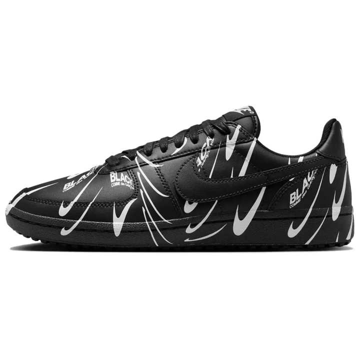 Nike COMME Des GARÇONS x Nike Field General 82 Slip Resistant Abrasion Resistant Low top Casual Shoes Unisex Black White