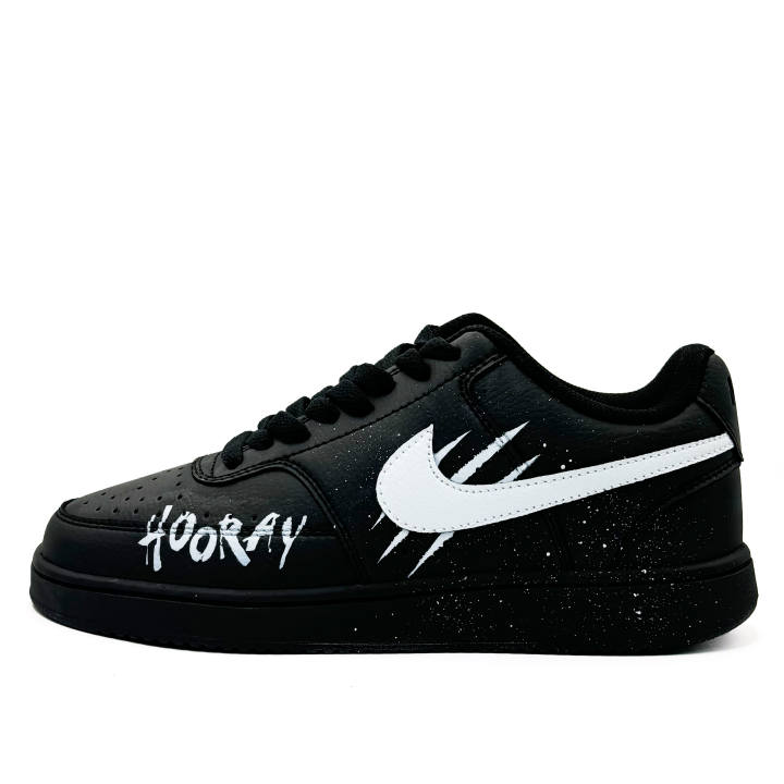 Nike Nike Court Vision Low Slip Resistant Cushioning Low top Skateboard Shoes Unisex Black White