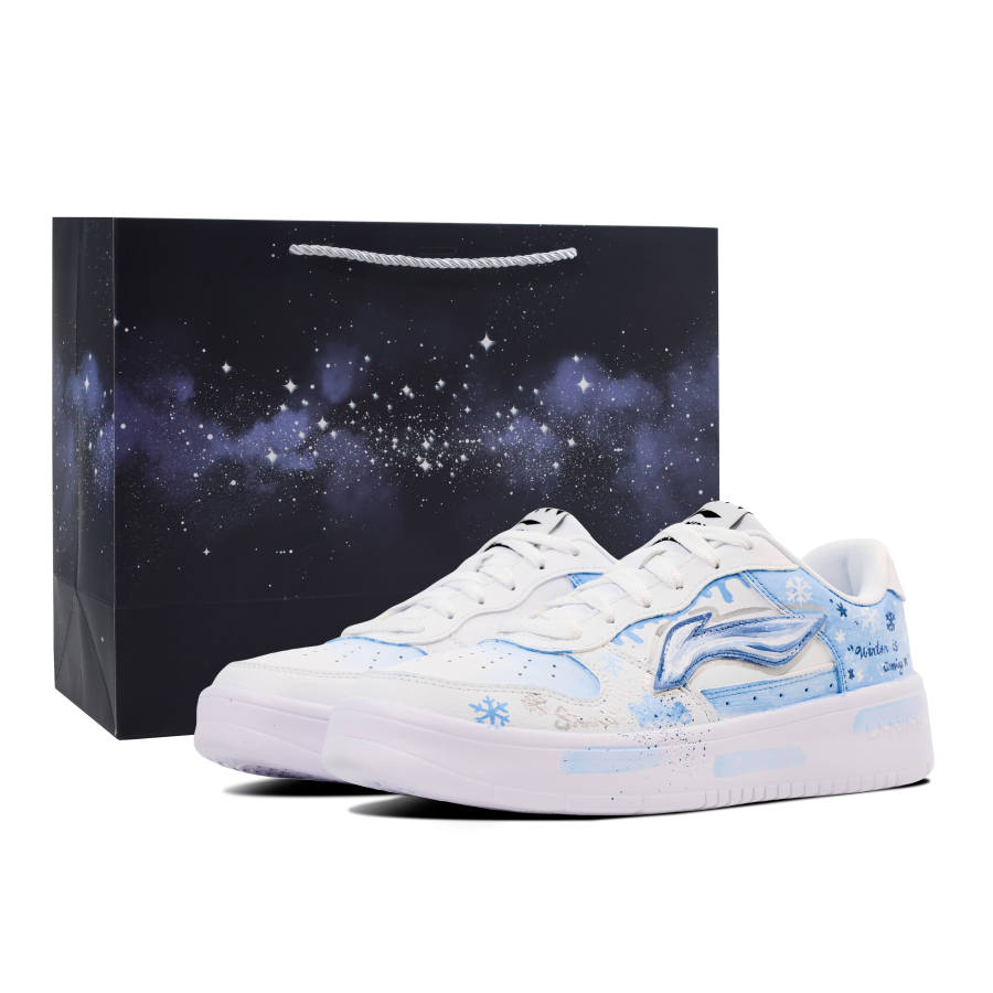 Li-Ning Li Ning Floating Boat Lightweight Breathable Lightweight And Breathable Low top Skateboard Shoes Unisex Blue White