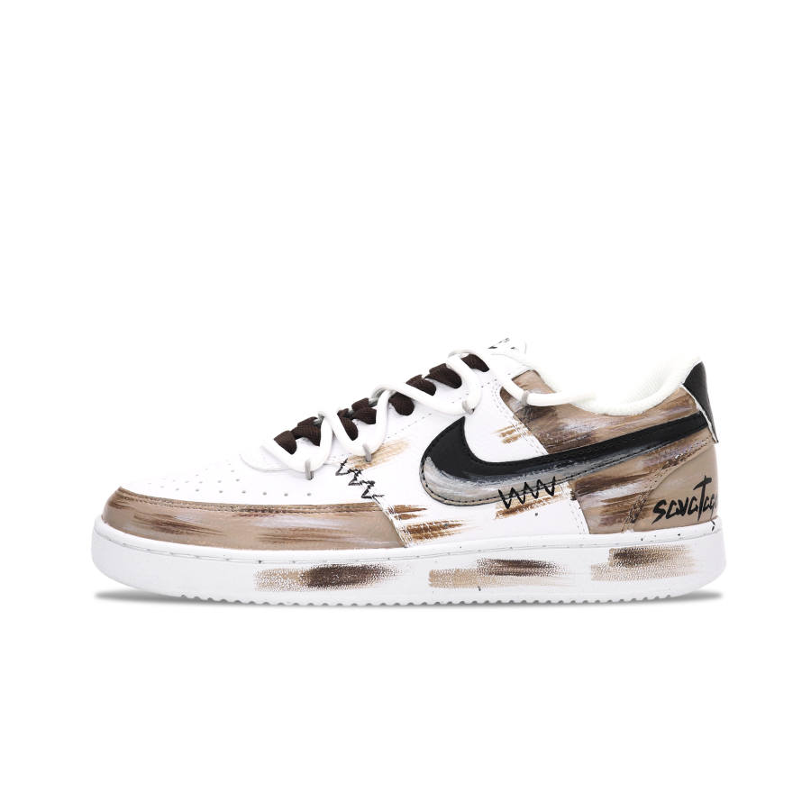 Nike Nike Court Vision Ruins Battlefield Leather Abrasion Resistant Breathable Low top Skateboard Shoes Men's