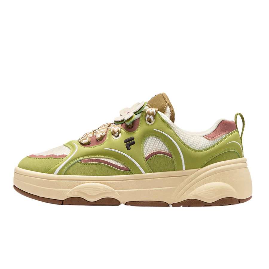 FILA FUSION WINDROUND DX Dancing Longboard Shoes Low top Skateboard Shoes Women's Green White