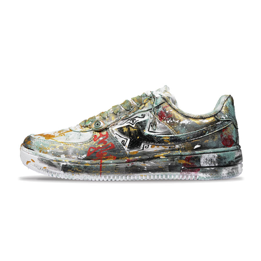 XTEP Air Force 1 Slip Resistant Cushioning Abrasion Resistant Low top Skateboard Shoes Unisex White Black Green