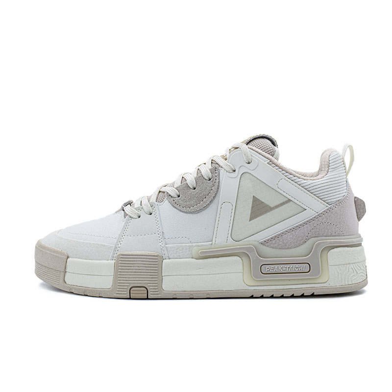 PEAK Slip Resistant Abrasion Resistant Low top Skateboard Shoes Unisex White