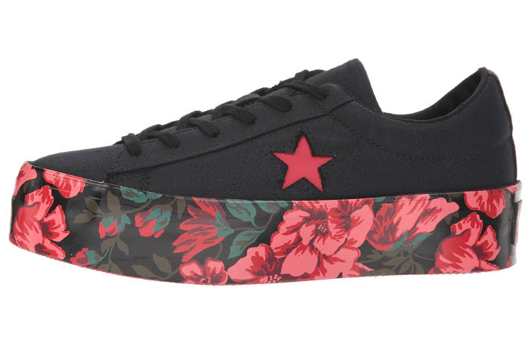 Converse One Star Ox Shoes Black/Red Women's