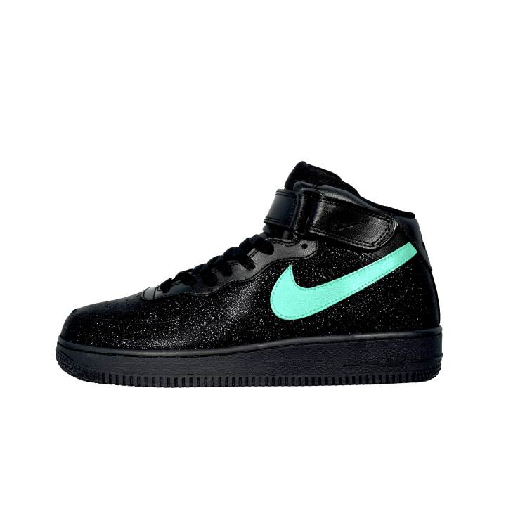 Nike Nike Air Force 1 Breathable And Wear resistant Mid top Skateboard Shoes Unisex Black Green