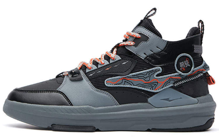 Erke Danxia Textile, Synthetic Leather Slip Resistant Cushioning Abrasion Resistant Mid top Skateboard Shoes Men's