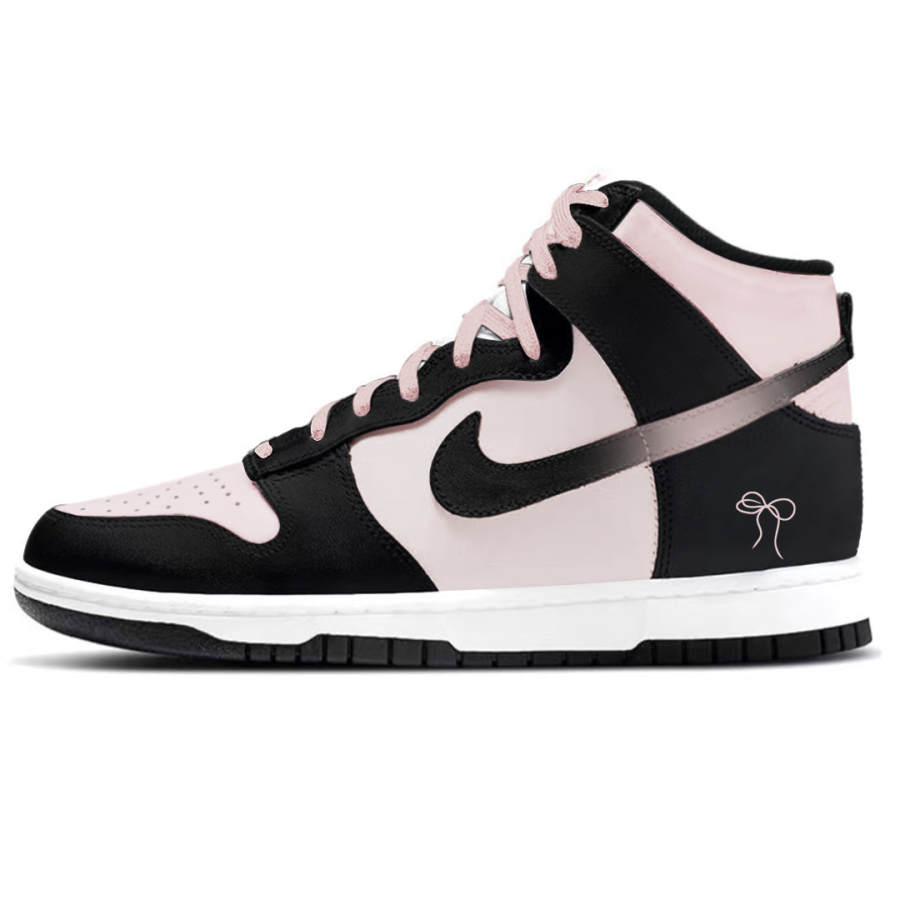 Nike Nike Dunk Blackberry Butterfly Abrasion Resistant Abrasion Resistant High top Skateboard Shoes Unisex Black Pink