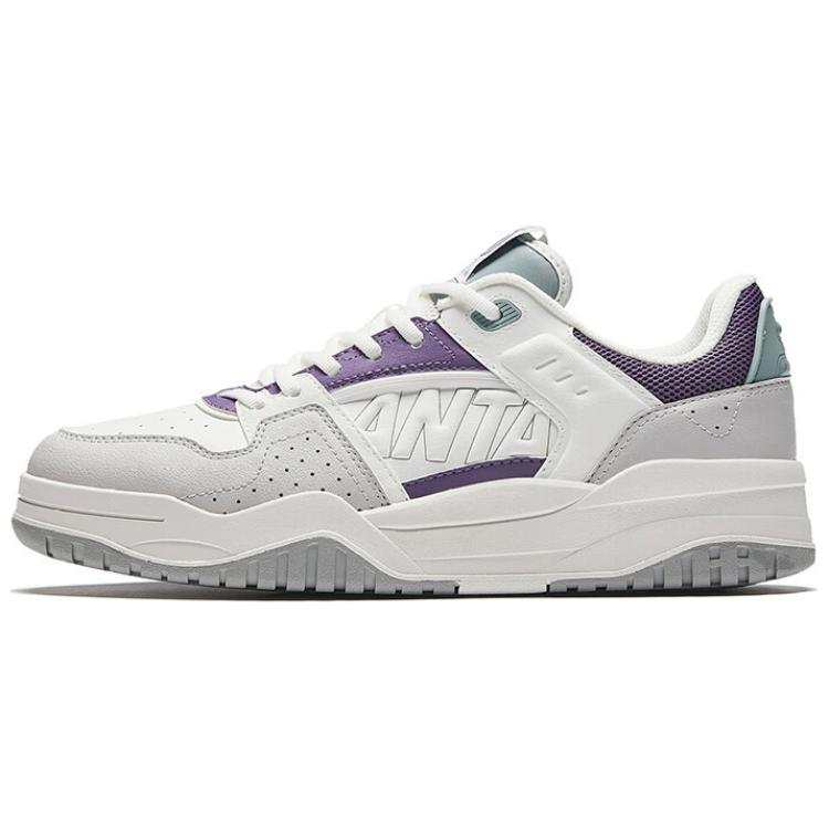 Anta Grand Slam Lightweight Height Increasing Low top Skateboard Shoes Women's White Gray Purple