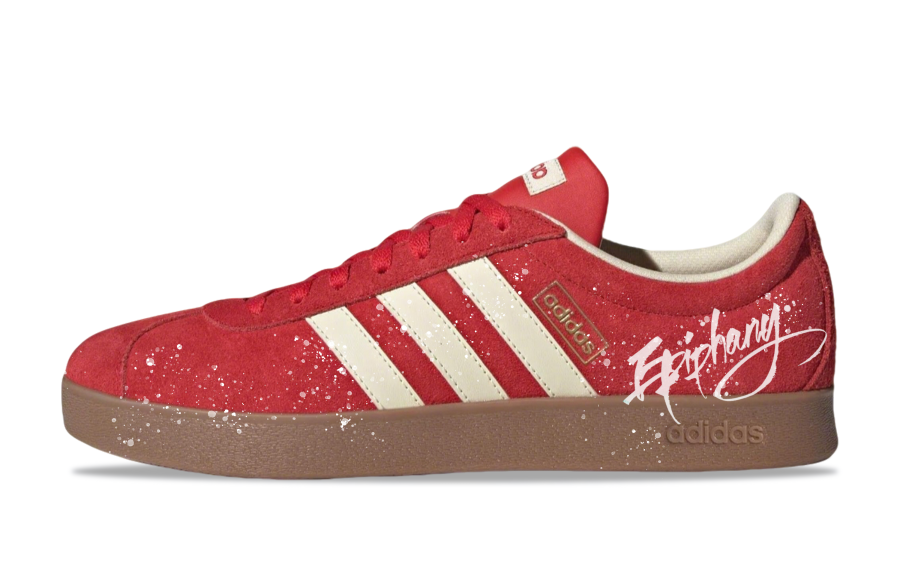 Adidas Adidas Vl Court Classic Abrasion Resistant Low top Skateboard Shoes Unisex Red