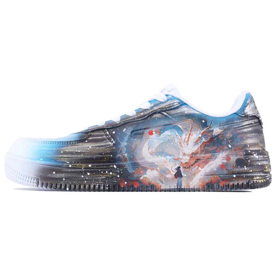 Erke Skateboard Abrasion Resistant Breathable Low top Skateboard Shoes Unisex White Purple