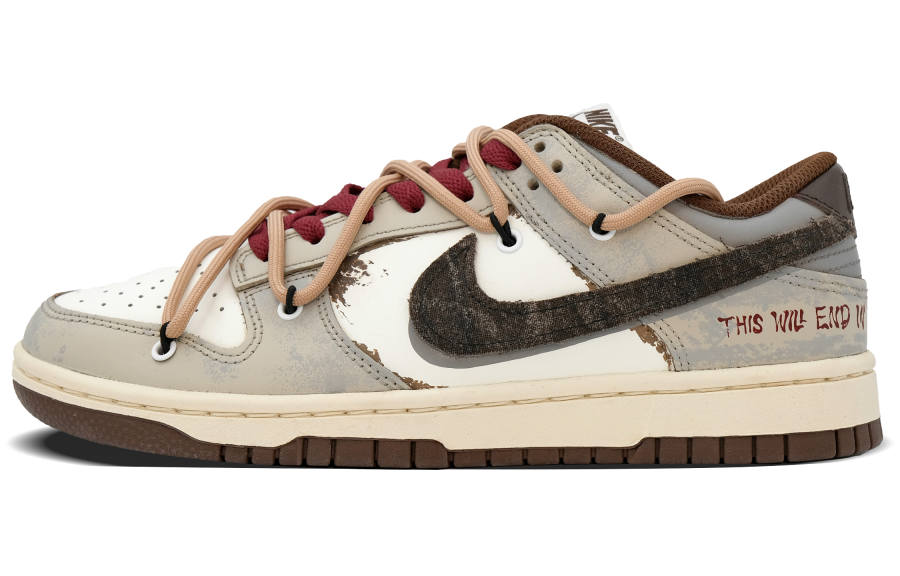 Nike Nike Dunk Abrasion Resistant Abrasion Resistant Low top Skateboard Shoes Women's Beige Brown