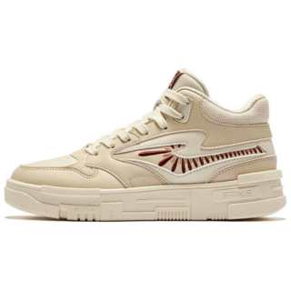 Erke Decisive Courage 2.0 High top Skateboard Shoes Women's Eggnog Cream Gray Birch Wood