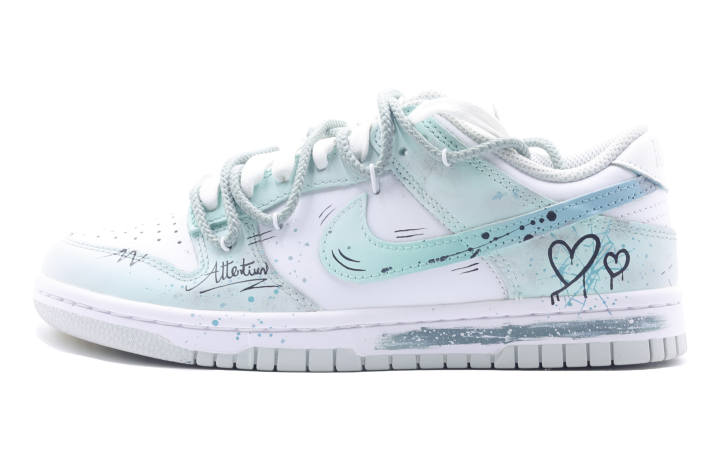 Nike Nike Dunk Green Apple Amusement Park Abrasion Resistant Low top Skateboard Shoes Unisex White Green