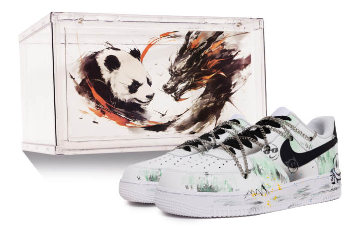 Nike Nike Air Force 1 Squishy Plush Toy Slip Resistant Abrasion Resistant Low top Skateboard Shoes Unisex White Green