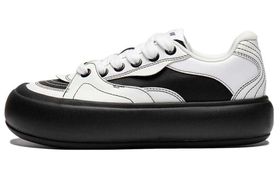 Li-Ning Li Ning Cream Puff Platform Cushioning Low top Skateboard Shoes Women's White Black
