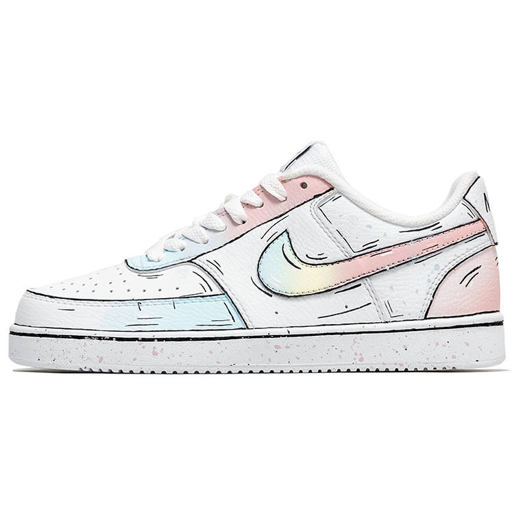 Nike Nike Court Vision 1 Leather Slip Resistant Abrasion Resistant Low top Skateboard Shoes Women's White