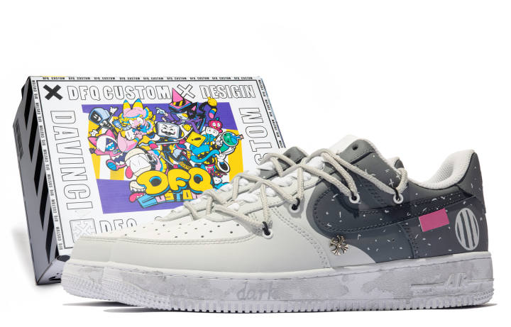 Nike Nike Air Force 1 Low top Skateboard Shoes Men's Gray Black White