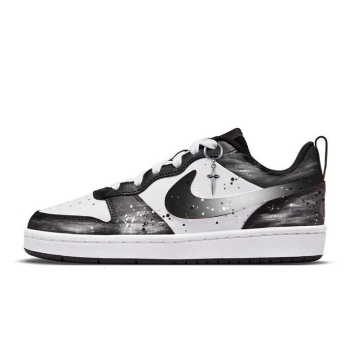 Nike Nike Court Borough Ink Splatter Meteor Low top Skateboard Shoes Women's Black White