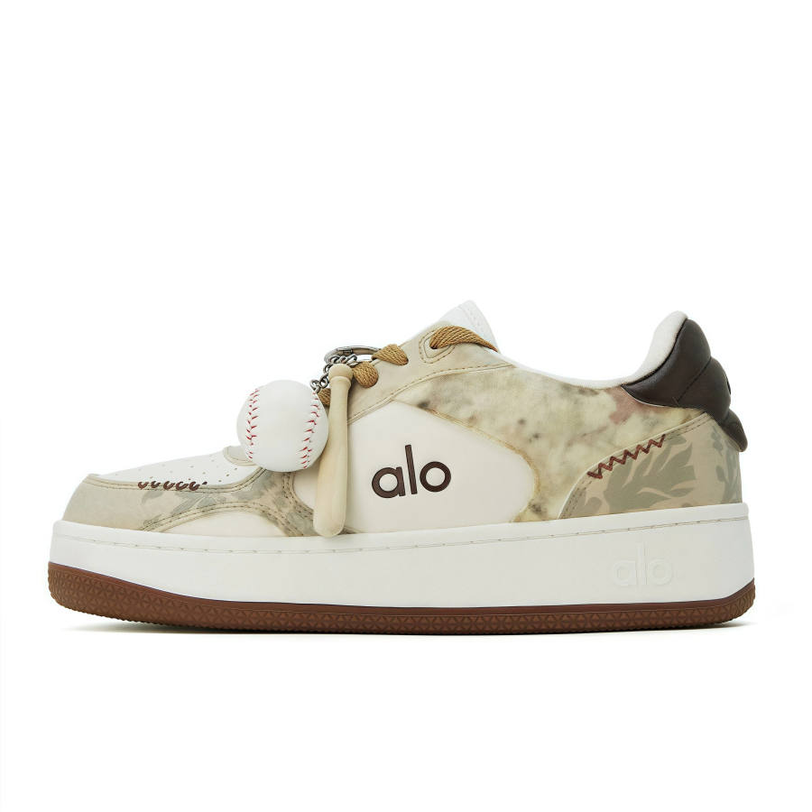 Alo Yoga Recovery Mode Baseball Abrasion Resistant Low top Skateboard Shoes Unisex Brown White