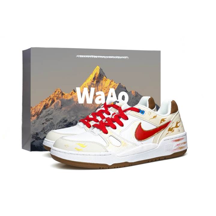 Nike Nike Full Force WAO Abrasion Resistant Height Increasing Low top Skateboard Shoes Men's Red Yellow