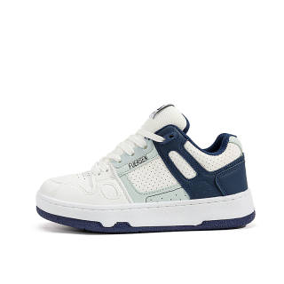 FUERSEN Abrasion Resistant Abrasion Resistant Low top Skateboard Shoes Unisex White Dark Blue