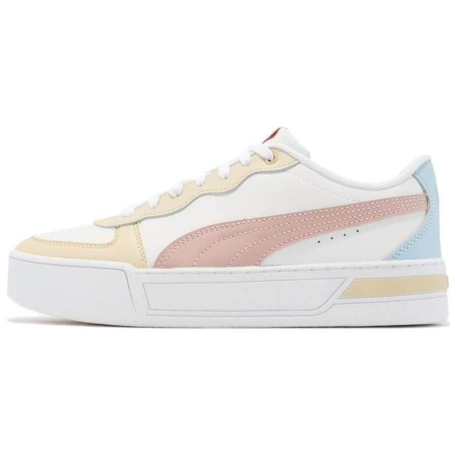 PUMA Skye Height Increasing Low top Skateboard Shoes Women's Pink Yellow