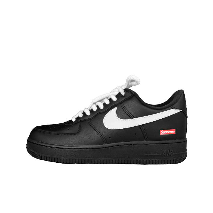 Nike Supreme x Nike Air Force 1 Box Logo Slip Resistant Abrasion Resistant Low top Skateboard Shoes Unisex Black White