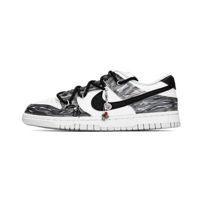 Nike Nike Dunk Mountains And Seas Legacy Abrasion Resistant Low top Skateboard Shoes Unisex Gray Black White
